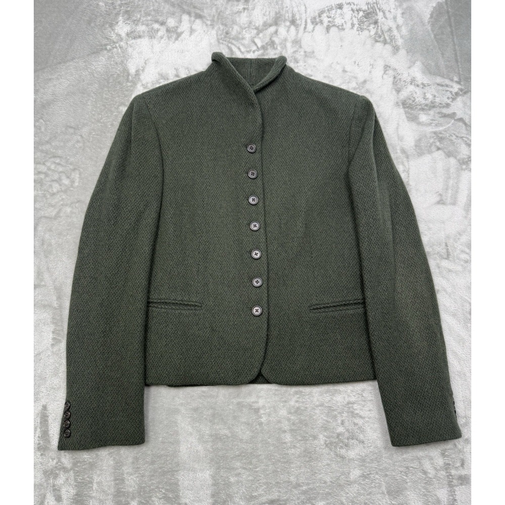 Lauren Ralph Lauren Blazer Womens 12 Green Wool Jacket Military Trachten 90s Y2K